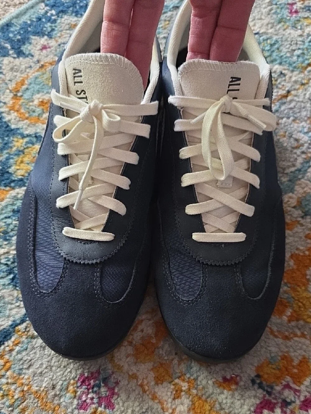 Converse Men’s Navy and Light Blue Low-Top Sneakers - Picture 2 of 5